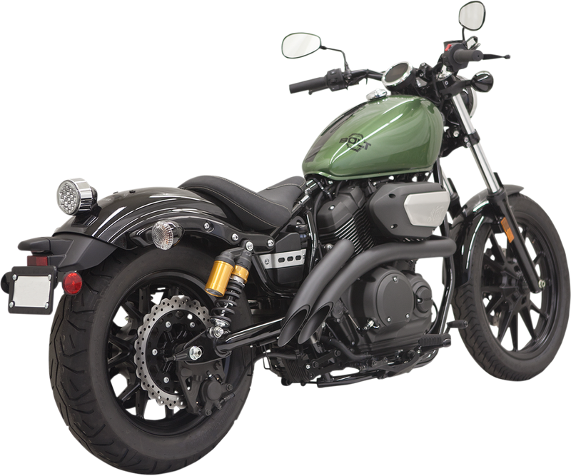 BASSANI XHAUST Sweeper Exhaust - Black - 2014-2019 Yamaha Bolt 3B1F2B - PartsOutlet.com.au