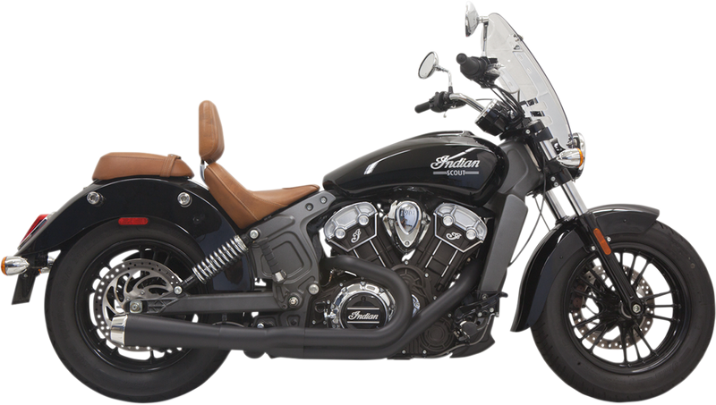 BASSANI XHAUST Road Rage 2:1 Exhaust - Black - Short - '15-'21 Indian Scout 8S12JB - PartsOutlet.com.au