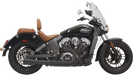 BASSANI XHAUST Road Rage 2:1 Exhaust - Black - Short - '15-'21 Indian Scout 8S12JB - PartsOutlet.com.au