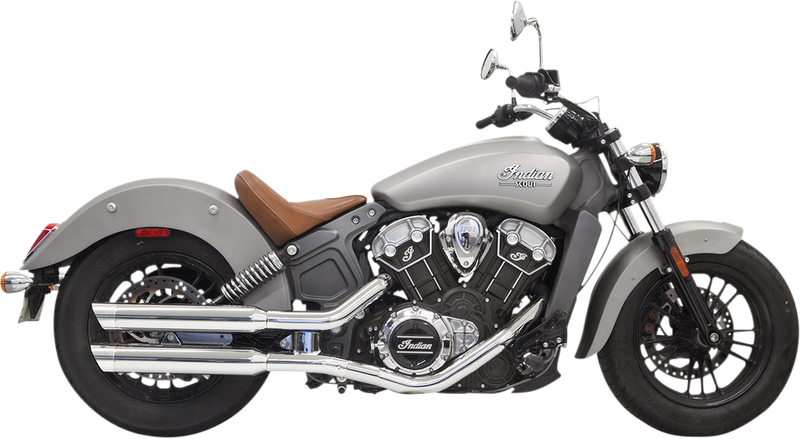 BASSANI XHAUST 3" Slip on Slash Cut Mufflers for Indian Scout 2015-2016- Chrome - 8S17SC