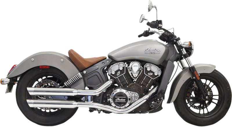 BASSANI XHAUST 3" Slash Cut Mufflers for Indian Scout '15-'24  - Chrome 8S27SC