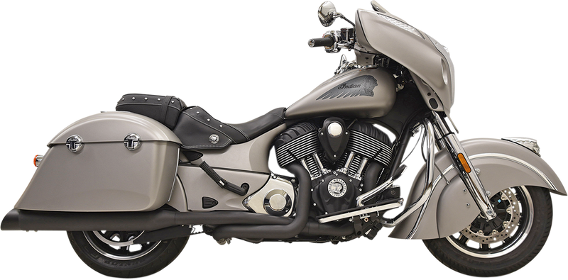 BASSANI XHAUST True Dual Exhaust - Indian Cheiftain & Roadmaster 2014-2019 - Black 8C16BSB - PartsOutlet.com.au