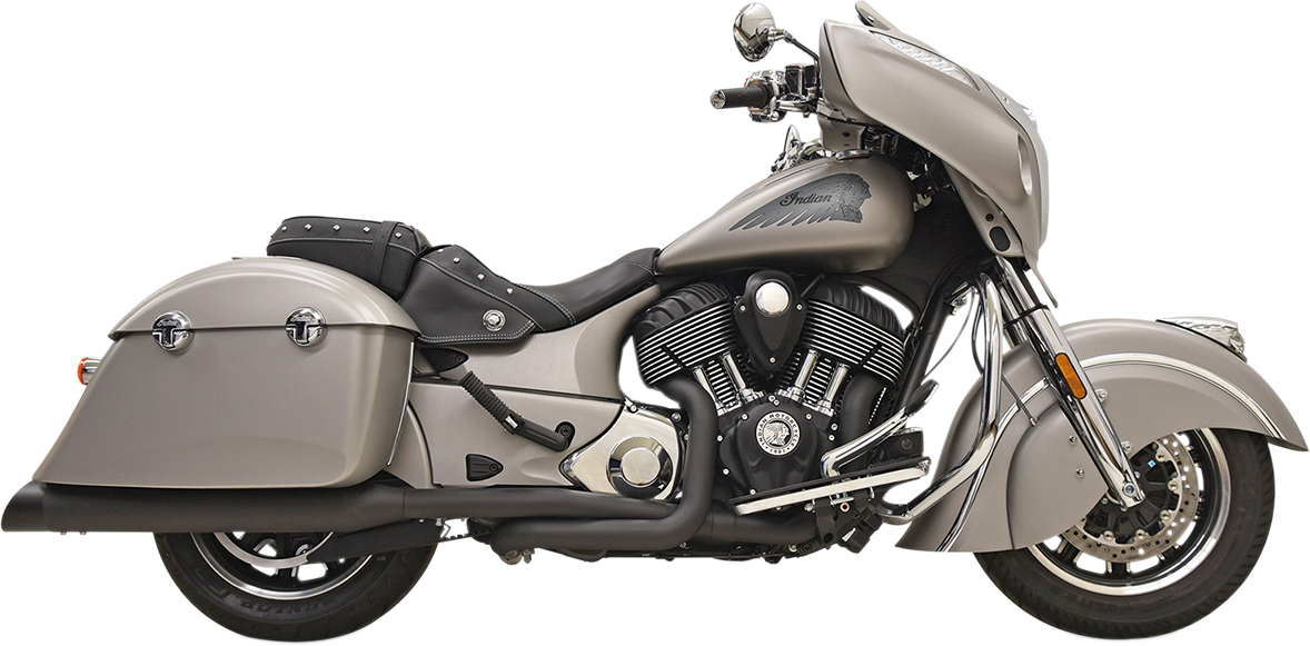 BASSANI XHAUST True Dual Exhaust - Indian Cheiftain & Roadmaster 2014-2019 - Black 8C16BSB