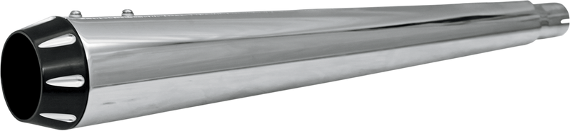BASSANI XHAUST End Cap - Black - Fluted - For Long Megaphone Mufflers - BELMR - PartsOutlet.com.au