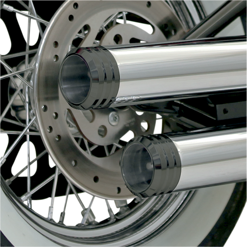 BASSANI XHAUST 3" Endcap Firepower Mufflers - Black - Grooved BE30Q