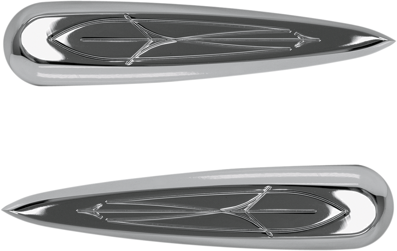 BARON Cylinder Covers - Chrome - Comet Deco - Yamaha '06-'14 - BA-7624-13 - PartsOutlet.com.au