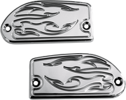 BARON Master Cylinder Cover - Flame - Yamaha '06-'12 - Chrome BA-7629-03 - PartsOutlet.com.au