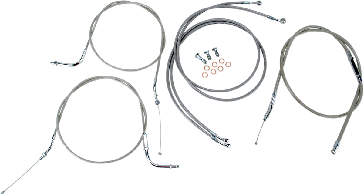 BARON Cable Line Kit - 12" - 14" - Yamaha '99 - '03 Roadstar - Stainless Steel BA-8021KT-12