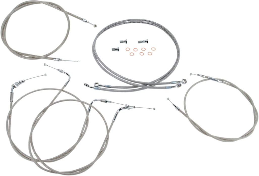 BARON Cable Line Kit - 12" - 14" - Yamaha '99-'09 - XVS1100CL - Stainless Steel BA-8042KT-12