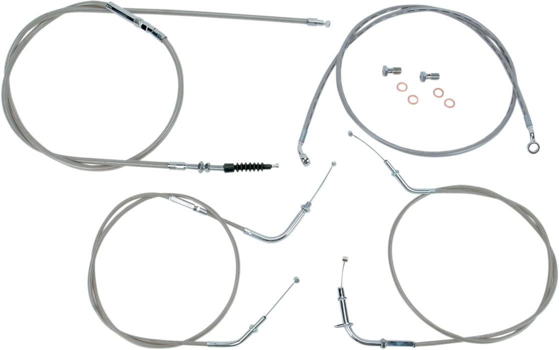 BARON Cable Line Kit - 12" - 14" - Kawaski '06-'19 - VN900 - Stainless Steel BA-8074KT-12