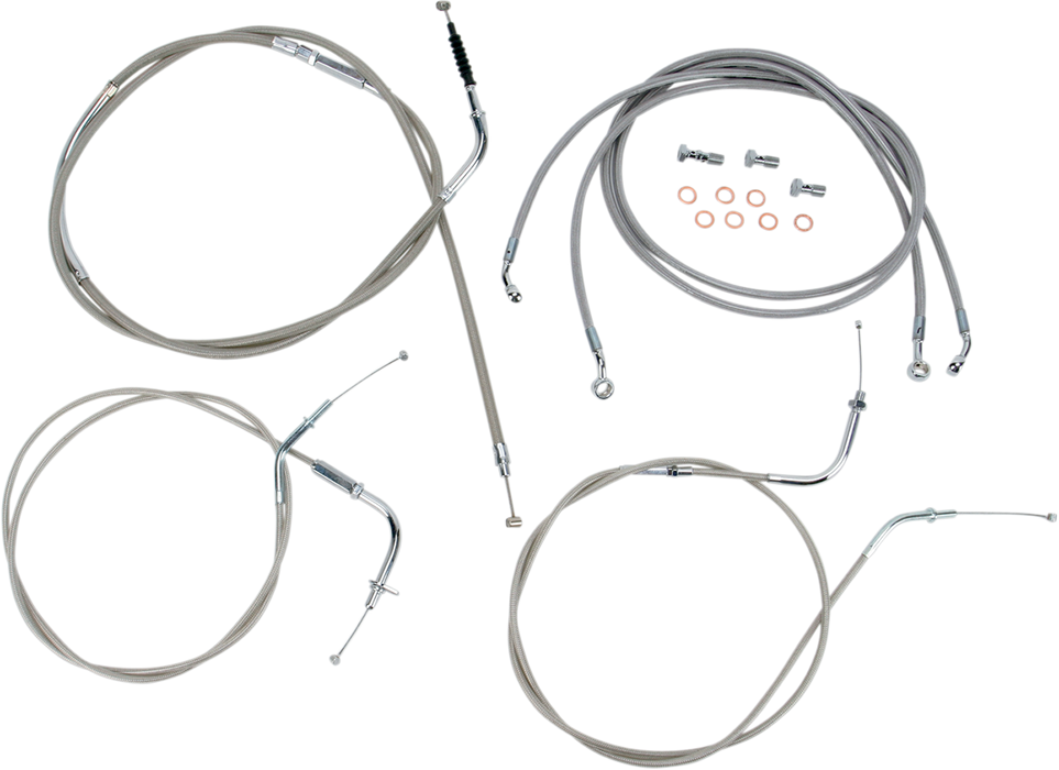 BARON Cable Line Kit - 12" - 14" - Yamaha '06-'15 - VN2000 - Stainless Steel BA-8076KT-12