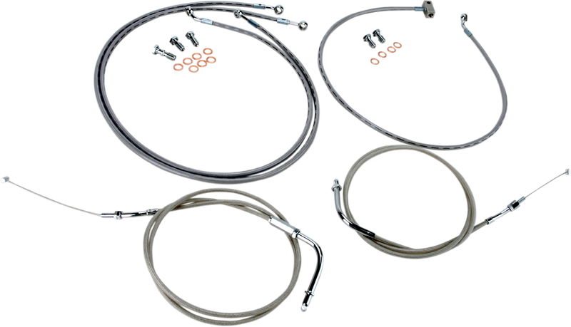 BARON Cable Line Kit - 12" - 14" - Yamaha '06-'15 - Roadliner - Stainless Steel BA-8059KT-12