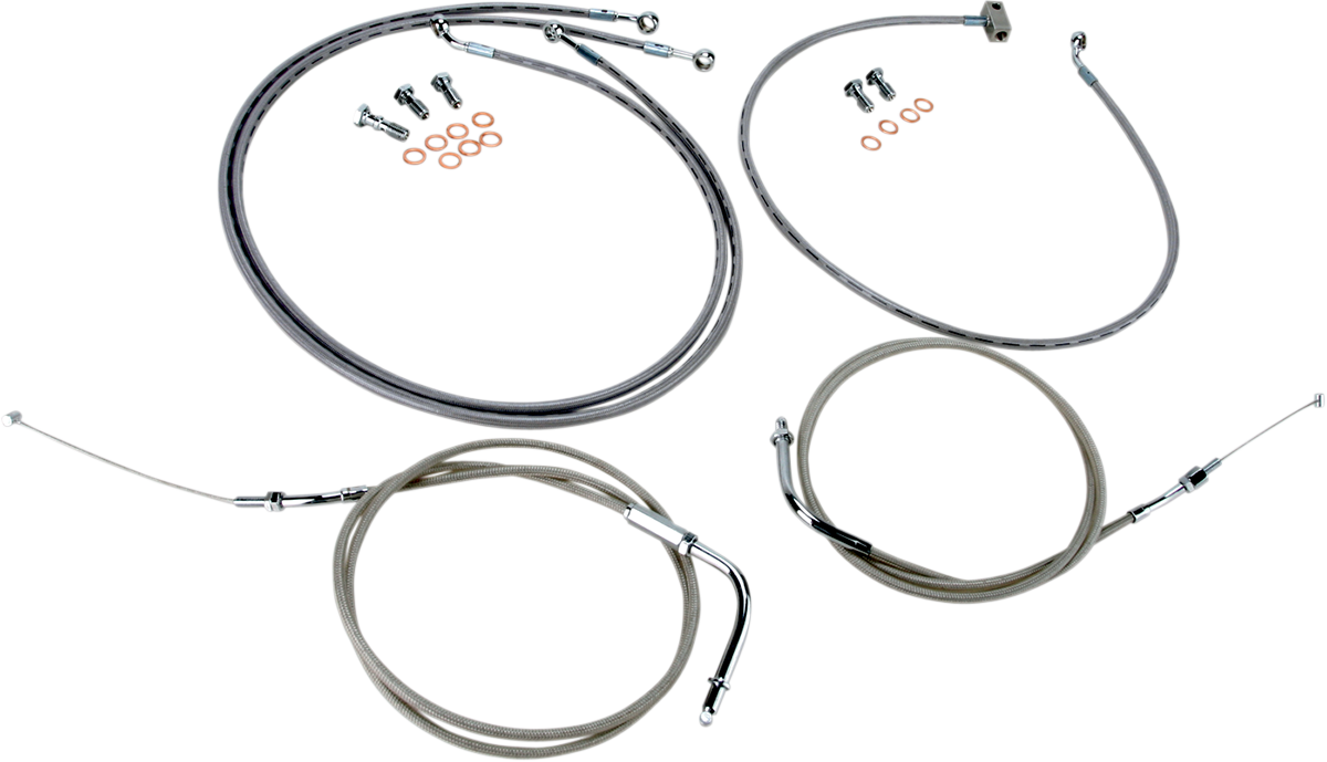 BARON Cable Line Kit - 12" - 14" - Yamaha '06-'15 - Roadliner - Stainless Steel BA-8059KT-12