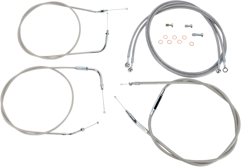 BARON Cable Line Kit - 15" - 17" - Yamaha '99 - '03 Roadstar - Stainless Steel BA-8021KT-16