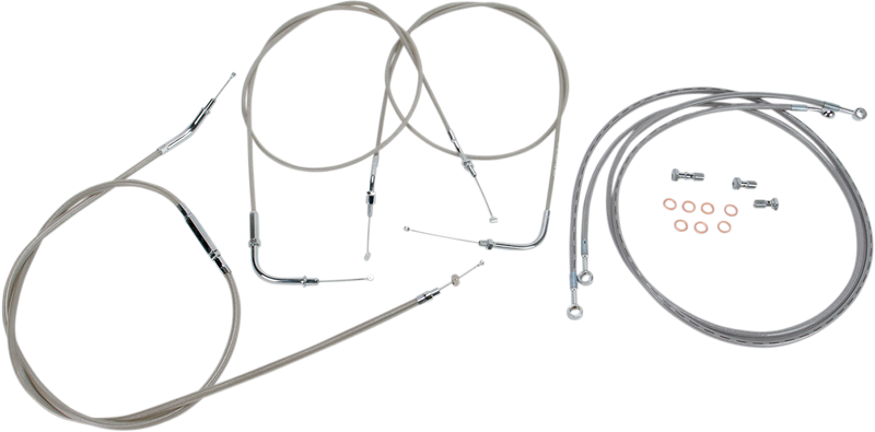 BARON Cable Line Kit - 15" - 17" - Yamaha '04 - '07 Roadstar - Stainless Steel BA-8022KT-16
