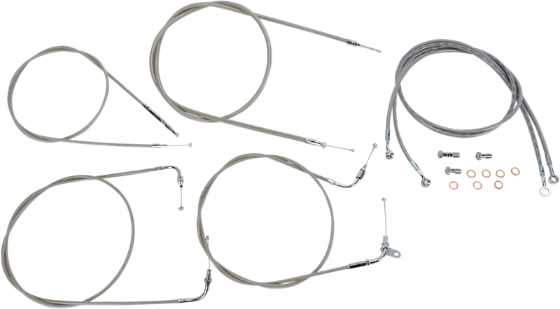 BARON Cable Line Kit - 15" - 17" - XVS1100CL '99-'09 - Stainless Steel BA-8042KT-16