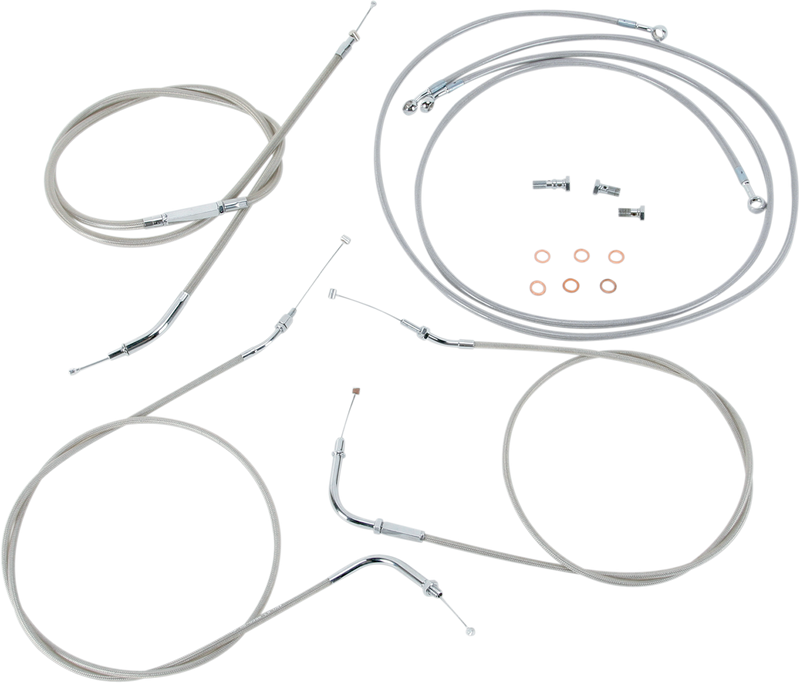 BARON Cable Line Kit - 18" - 20" - Yamaha '99 - '03 Roadstar - Stainless Steel BA-8021KT-18