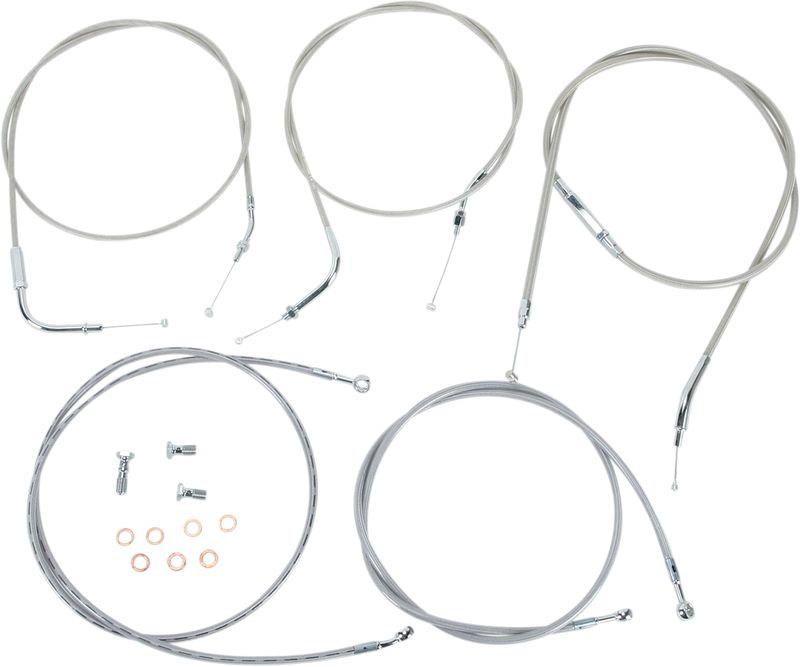 BARON Cable Line Kit - 18" - 20" - Yamaha '04 - '07 Roadstar - Stainless Steel BA-8022KT-18