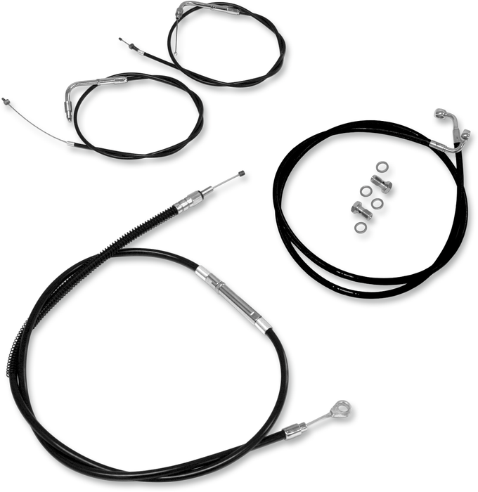 BARON Cable Kit - 12" - 14" Handlebars - Bolt - Yamaha '14-'17 - Black BA-8050KT-12B