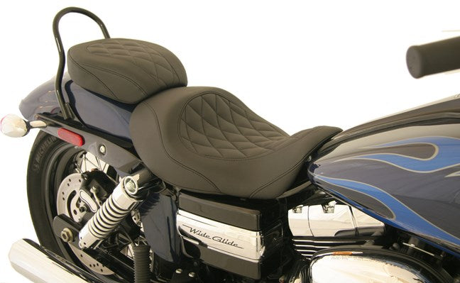 MUSTANG Wide Tripper Forward Solo Seat - Harley-Davidson Dyna 2006-2017 - Diamond 76710 - PartsOutlet.com.au