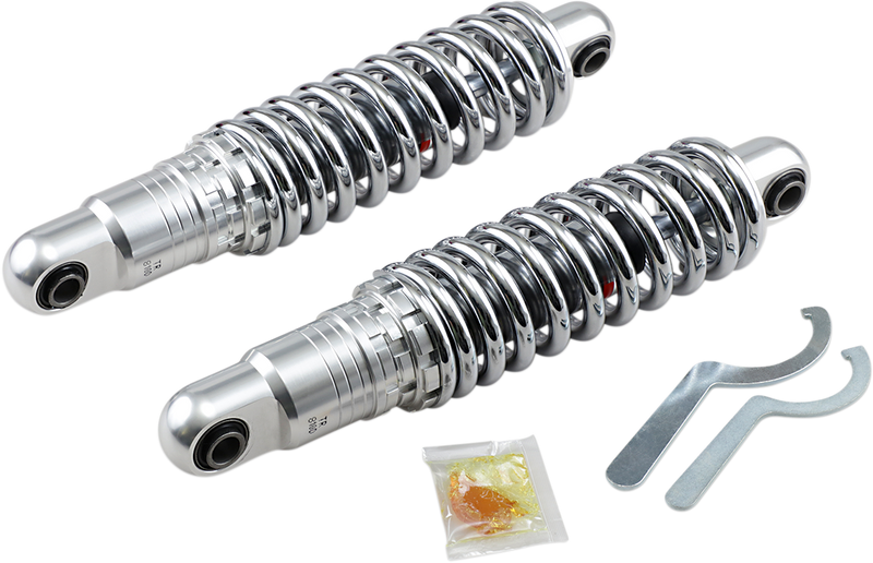 DRAG SHOCKS Premium Ride-Height Adjustable Shocks - Chrome - Heavy Duty - 12" - Harley-Davidson - Dyna FXD '91-'17 - C16-0156H