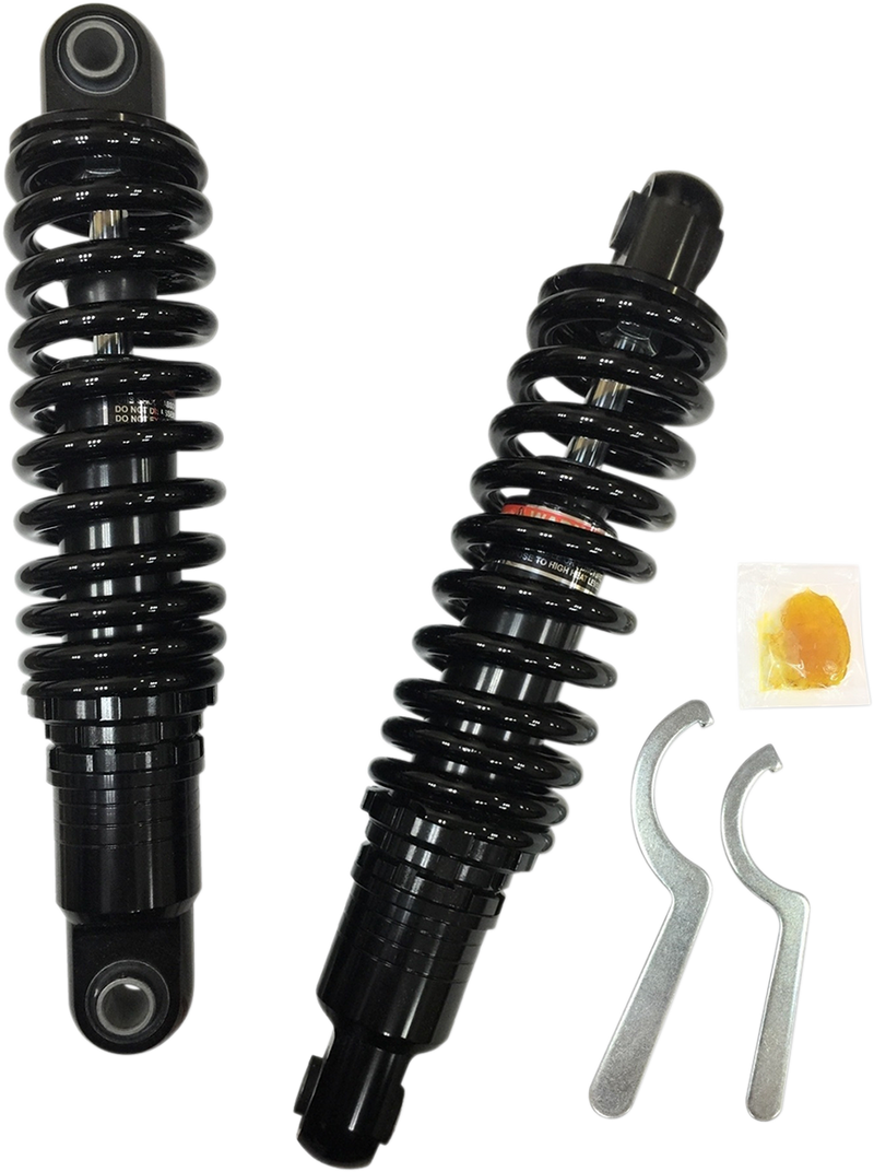 DRAG SHOCKS Premium Ride-Height Adjustable Shocks - Black - Heavy Duty - 12" - Harley-Davidson - Dyna FXD '91-'17 - C16-0156HB