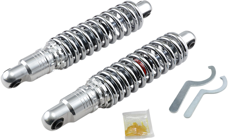 DRAG SHOCKS Premium Ride-Height Adjustable Shocks - Chrome - Heavy Duty - 13" - Harley-Davidson - Dyna FXD '91-'17 - C16-0157H