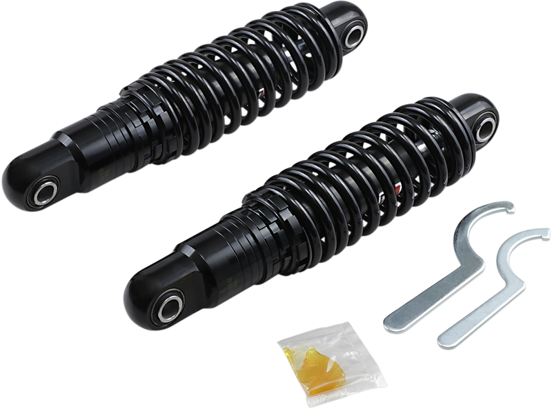 DRAG SHOCKS Premium Ride-Height Adjustable Shocks - Black - Heavy Duty - 11" - Harley-Davidson - FL Touring '86-'23 - C16-0160HB