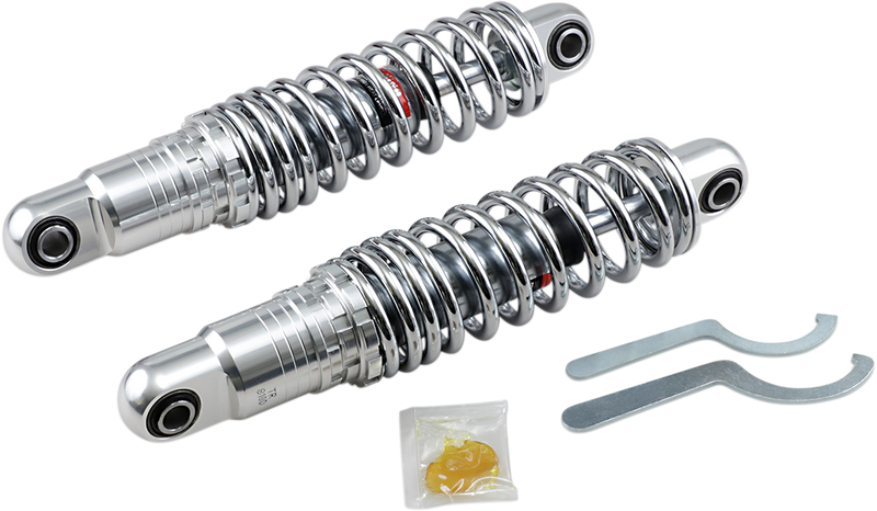 DRAG SHOCKS Premium Ride-Height Adjustable Shocks - Chrome - Heavy Duty - 12" - Harley-Davidson - FL Touring '86-'23 - C16-0162H