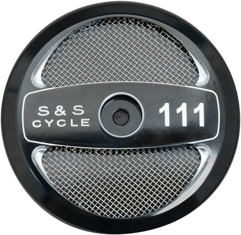 S&S CYCLE Displacement Air Cleaner Cover in Gloss Black with Machined Highlights for all Stealth Applications - 111" - 170-0319