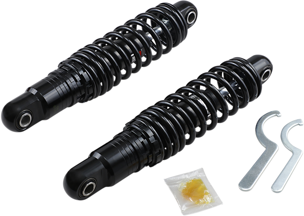 DRAG SHOCKS Premium Ride-Height Adjustable Shocks - Harley-Davidson FL Touring 1986-2023 - Black - Heavy Duty - 12" C16-0162HB