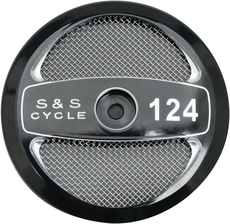 S&S CYCLE Displacement Air Cleaner Cover in Gloss Black with Machined Highlights for all Stealth Applications - 124" - 170-0321