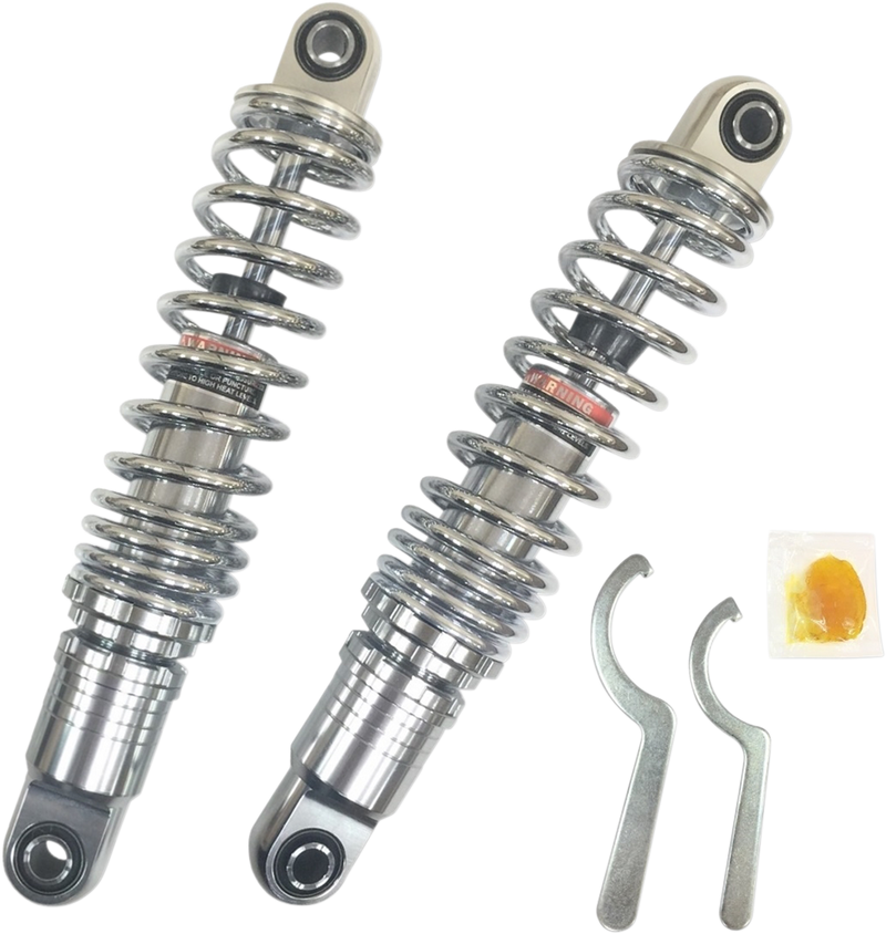 DRAG SHOCKS Premium Ride-Height Adjustable Shocks - Chrome - Heavy Duty - 13" - Harley-Davidson - FL Touring '86-'23 - C16-0163H