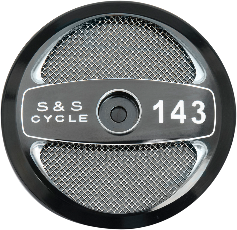 S&S CYCLE Displacement Air Cleaner Cover in Gloss Black with Machined Highlights for all Stealth Applications - 143" - 170-0323