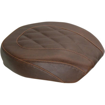 MUSTANG Wide Tripper Rear Seat - Diamond - Brown - Harley-Davidson Dyna 2006-2017 - 76709 - PartsOutlet.com.au