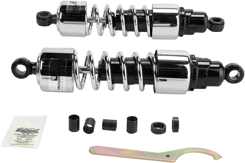 PROGRESSIVE SUSPENSION 412 Cruiser Series Shocks - Triumph '04-'18 - Kawasaki '96-'08 - Honda '87-'09 - Chrome - 12" - Standard - 412-4229C