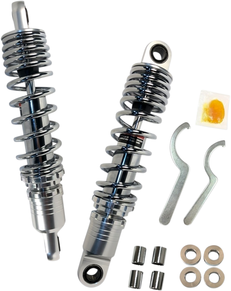 DRAG SHOCKS Premium Ride-Height Adjustable Shocks - Chrome - Standard - 12.5" - Harley-Davidson - Sportster / FXR '77-'03 - C16-0167NUA