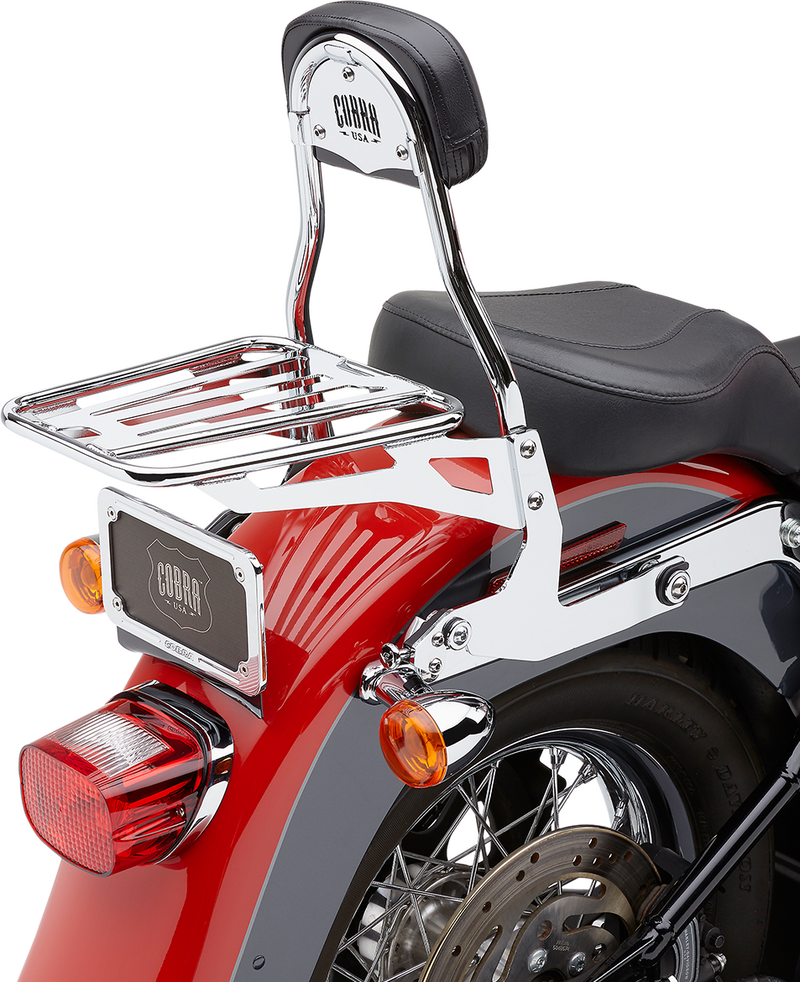 COBRA Backrest Kit - 14" - Chrome - '00-'17 Softail - 602-2001