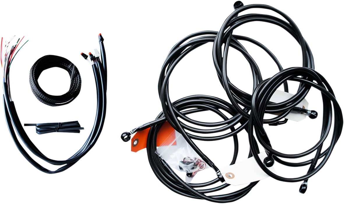 LA CHOPPERS Handlebar and Cable Kit - 14" - Black LA-7361KT2-14B