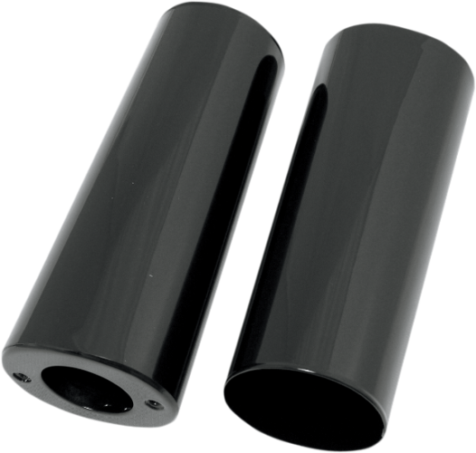 DRAG SPECIALTIES Fork Slider Covers - Gloss Black - Smooth - Extended +2" (8.5") - Harley-Davidson '49-'17 - 74538B