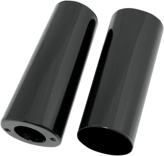 DRAG SPECIALTIES Fork Slider Covers - Gloss Black - Smooth - Harley-Davidson 1949-2017 - Extended +2" (8.5") 74538B