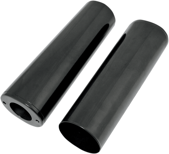 DRAG SPECIALTIES Fork Slider Covers - Gloss Black - Smooth - Extended +4" (10.5") - FL '49-'17 - 74539B