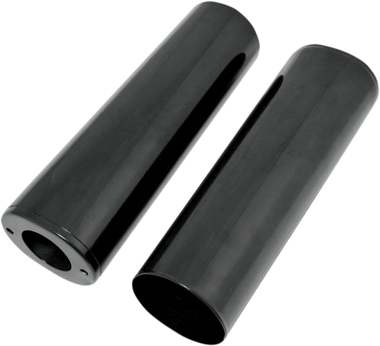 DRAG SPECIALTIES Fork Slider Covers - Gloss Black - Smooth - Harley-Davidson 1949-2017 - Extended +4" (10.5") 74539B