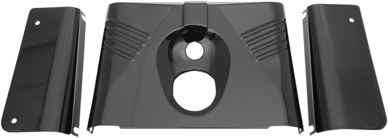 DRAG SPECIALTIES 3-Piece Fork Tins - Gloss Black - Ribbed - '86-'17 FLST 74156B - PartsOutlet.com.au