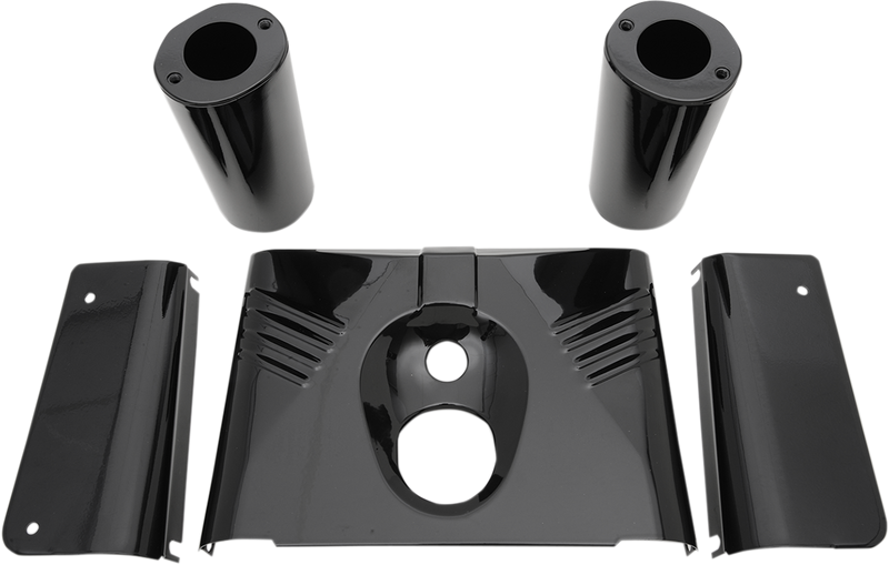 DRAG SPECIALTIES 5-Piece Fork Tins - Gloss Black - Ribbed - '86-'17 FLST 74157B - PartsOutlet.com.au