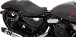 DRAG SPECIALTIES 3/4 Solo Seat - Double Diamond - Silver Stitch - Sportster XL 04+ -Vinyl 0804-0745 - PartsOutlet.com.au