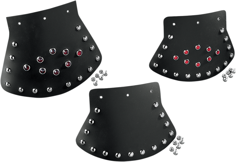 DRAG SPECIALTIES Mud Flap - Studded with Plain Center - 9.5" W x 6.5" H - DS393703