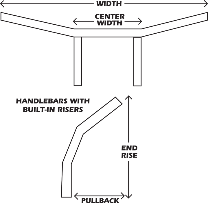 DRAG SPECIALTIES Handlebar - 1 1/4" T-Bar - Buffalo - 8" - Chrome 0601-1014