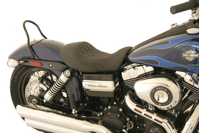 MUSTANG Wide Tripper Forward Solo Seat - Harley-Davidson Dyna 2006-2017 - Diamond 76710 - PartsOutlet.com.au