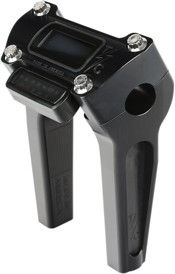 THRASHIN SUPPLY Risers - Straight - 6" - Gauge Cutout - Softail '18-'24 - Black - TSC-6025-1